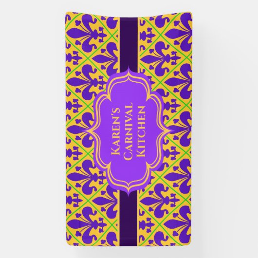 New Orleans Mardi Gras of Carnaval Spandoek (Verticaal)