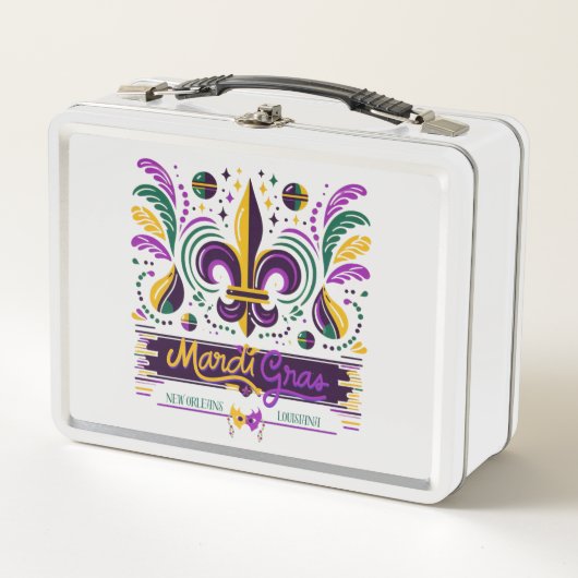 New Orleans Mardi Gras paars geel groen (Voorkant)