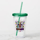 New Orleans Mardi Gras paarse geel groen Acryl Drinkbeker (Achterkant)