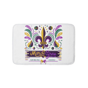 New Orleans Mardi Gras paarse geel groen Badmat