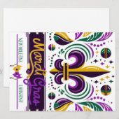 New Orleans Mardi Gras paarse geel groen Feestdagenkaart (Voorkant / Achterkant)