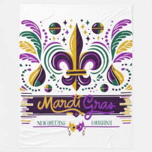 New Orleans Mardi Gras paarse geel groen Fleece Deken