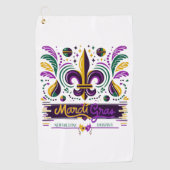 New Orleans Mardi Gras paarse geel groen Golfhanddoek (Voorkant)