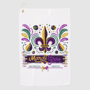 New Orleans Mardi Gras paarse geel groen Golfhanddoek
