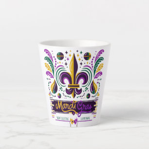 New Orleans Mardi Gras paarse geel groen Latte Mok