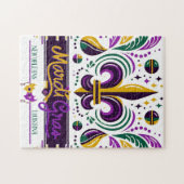 New Orleans Mardi Gras paarse geel groen Legpuzzel (Horizontaal)