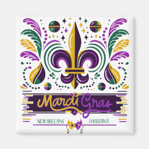 New Orleans Mardi Gras paarse geel groen Magneet