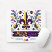 New Orleans Mardi Gras paarse geel groen Muismat (Met muis)