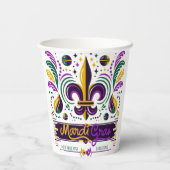 New Orleans Mardi Gras paarse geel groen Papieren Bekers (Achterkant)
