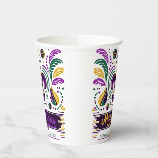 New Orleans Mardi Gras paarse geel groen Papieren Bekers (Links)