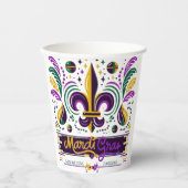 New Orleans Mardi Gras paarse geel groen Papieren Bekers (Voorkant)
