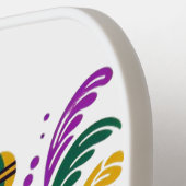 New Orleans Mardi Gras paarse geel groen Pickleball Paddle (Links Detail)