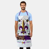 New Orleans Mardi Gras paarse geel groen Schort (Gedragen)