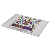 New Orleans Mardi Gras paarse geel groen Snijplank (Hoek)