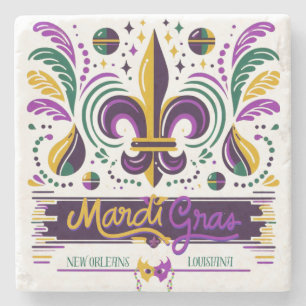 New Orleans Mardi Gras paarse geel groen Stenen Onderzetter