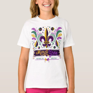 New Orleans Mardi Gras paarse geel groen T-shirt