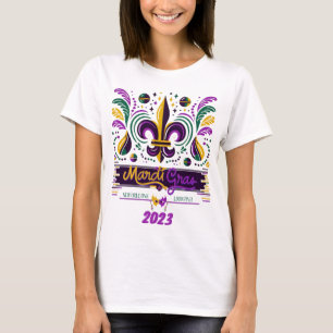 New Orleans Mardi Gras paarse geel groen T-shirt