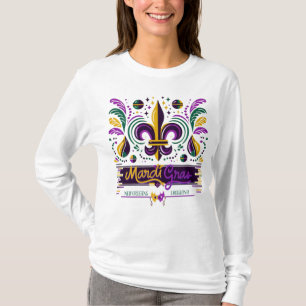 New Orleans Mardi Gras paarse geel groen T-shirt