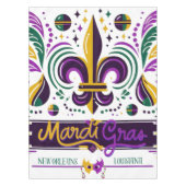 New Orleans Mardi Gras paarse geel groen Tafelkleed (Voorkant)