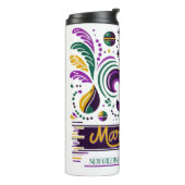 New Orleans Mardi Gras paarse geel groen Thermosbeker (Gedraaid links)