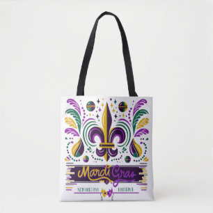 New Orleans Mardi Gras paarse geel groen Tote Bag