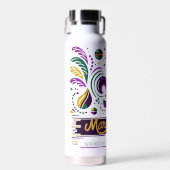 New Orleans Mardi Gras paarse geel groen Waterfles (Voorkant)