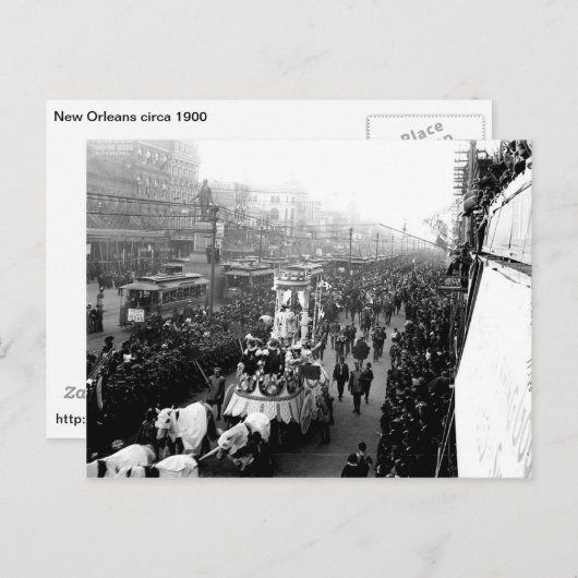 New Orleans Mardi Gras Parade,  postkaart (Voorkant / Achterkant)