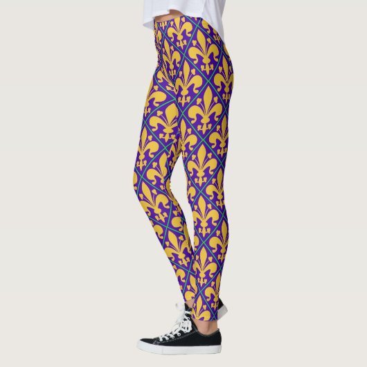 New Orleans Mardi Gras Party Fleur de Lis Leggings (Links)