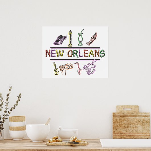 New Orleans Mardi Gras Poster (Keuken)