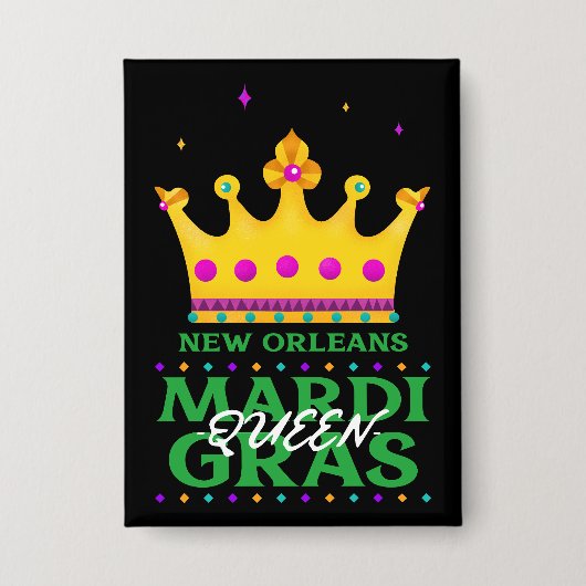 New Orleans Mardi Gras Queen Button (Voorkant)