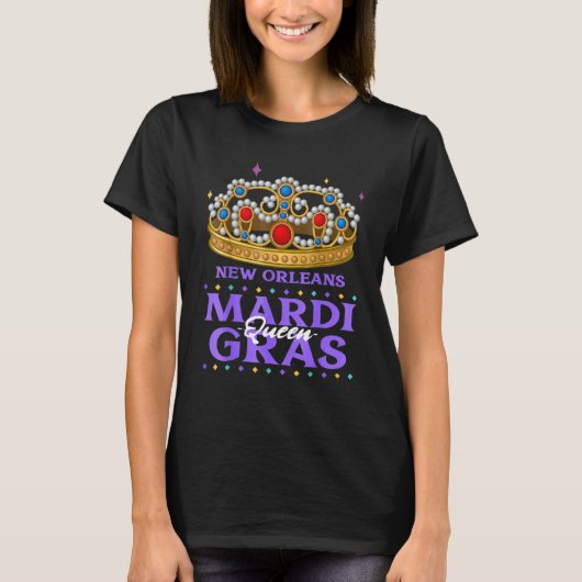 New Orleans Mardi Gras Queen T-shirt (Voorkant)