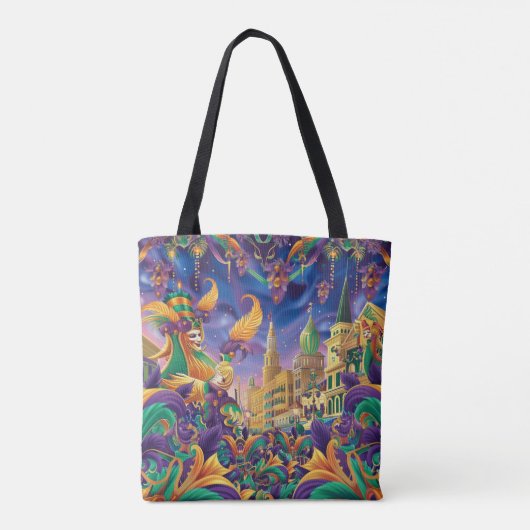 NEW ORLEANS MARDI GRAS SCENE TOTE BAG (Achterkant)