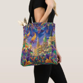 NEW ORLEANS MARDI GRAS SCENE TOTE BAG (Dichtbij)