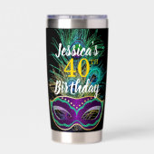 New Orleans Mardi Gras Verjaardag Tumbler Geïsoleerde Drinkbeker (Achterkant)