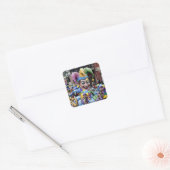 New Orleans Mardi Gras Vierkante Sticker (Envelop)