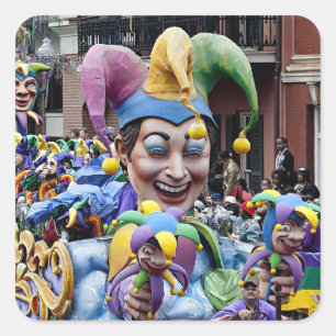 New Orleans Mardi Gras Vierkante Sticker