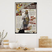 New Orleans Mardi Gras Vintage Travel Poster (Keuken)