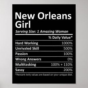 New Orleans Meisje La Louisiana Grappige Stad Thui Poster