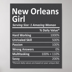New Orleans Meisje La Louisiana Grappige Stad Thui Poster