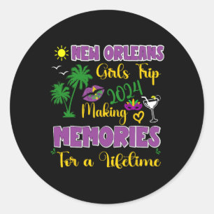 New Orleans Meisjes Trip Vrouwen Vakantie Mardi Gr Ronde Sticker