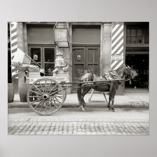 New Orleans Milk Cart, 1910. foto Poster (Voorkant)