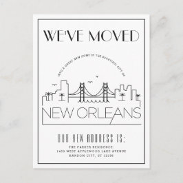 New Orleans Modern Deco | Adres Gewijzigd Aankondigingskaart