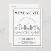 New Orleans Modern Deco | Adres wijzigen Aankondigingskaart (Voorkant / Achterkant)