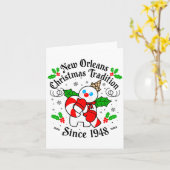 New Orleans Mr Bingle Christmas Tradition Snowman  Kaart (Gele Bloem)