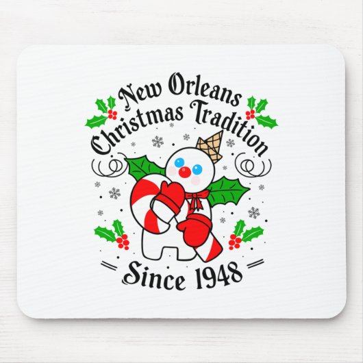New Orleans Mr Bingle Christmas Tradition Snowman Muismat (Voorkant)