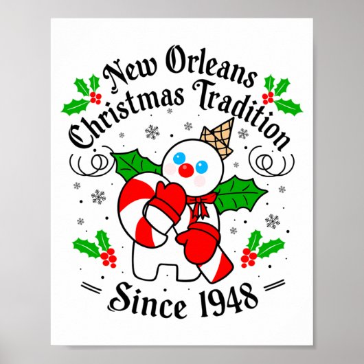 New Orleans Mr Bingle Christmas Tradition Snowman  Poster (Voorkant)