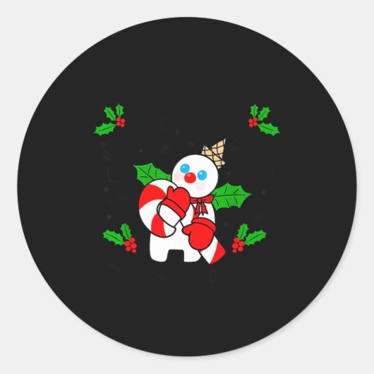 New Orleans Mr Bingle Christmas Tradition Snowman Ronde Sticker (Voorkant)