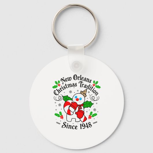New Orleans Mr Bingle Christmas Tradition Snowman  Sleutelhanger (Voorkant)