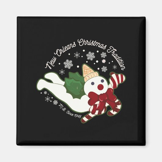 New Orleans Mr Bingle Christmas Tradition Snowmen  Magneet (Voorkant)