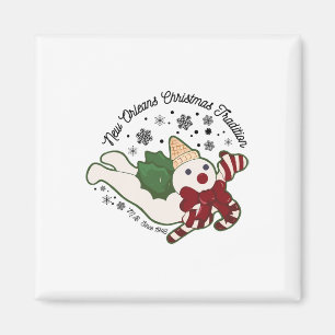 New Orleans Mr Bingle Kersttraditie Sneeuwmannen Magneet